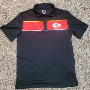 NFL KC Black and Red Polo Shirt Size Medium